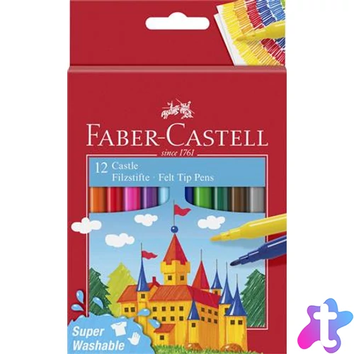 Filctoll készlet, FABER-CASTELL, 12 különböző szín"Castle"