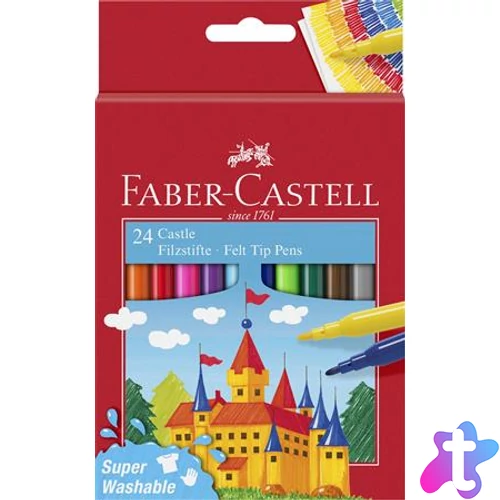 Filctoll készlet, FABER-CASTELL, 24 különböző szín "Castle"