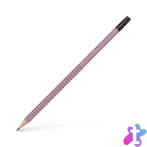 Grafitceruza radírral, B, háromszögletű, FABER-CASTELL "Grip 2001", rózsaszín