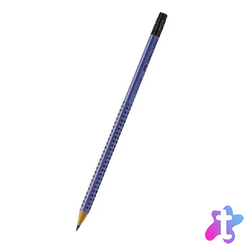 Grafitceruza, radírral, B, háromszögletű, FABER-CASTELL "Grip 2001", kék