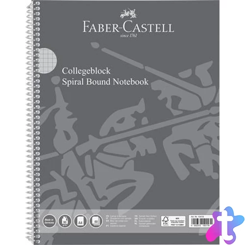 Spirálfüzet, A4, kockás, 80 lap, perforált, lyukasztott, FABER-CASTELL