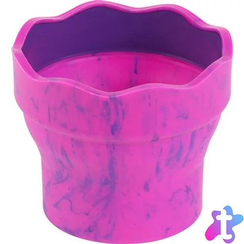 Ecsettál, műanyag, FABER-CASTELL "Click&Go", rózsaszín