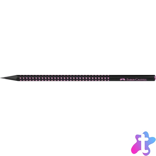 Grafitceruza, B, háromszögletű, FABER-CASTELL, "Sparkle Midnight", fekete/rózsaszín