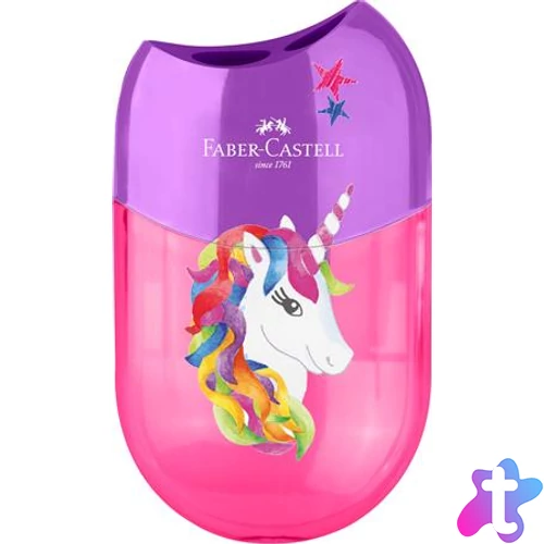 Hegyező display, kétlyukú, tartályos,  FABER-CASTELL, unikornis