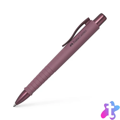 Golyóstoll, 1 mm, XB, nyomógombos tolltest, bordó tolltest, FABER-CASTELL "Poly Ball Urban", kék