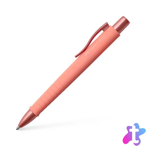 Golyóstoll, 1 mm, XB, nyomógombos tolltest, korallpiros tolltest, FABER-CASTELL "Poly Ball Urban", kék