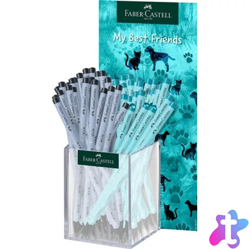Grafitceruza display, HB, háromszögletű, FABER-CASTELL "Dogs & Cats", vegyes minta