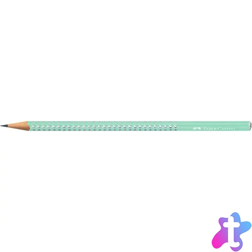 Grafitceruza, B, háromszögletű, FABER-CASTELL "Sparkle Aurora", mentazöld