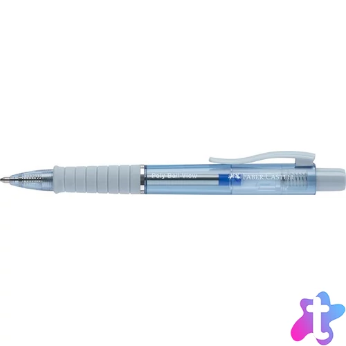 Golyóstoll, 1 mm, XB, nyomógombos, égkék testszín, FABER-CASTELL "Poly Ball View Aurora", kék