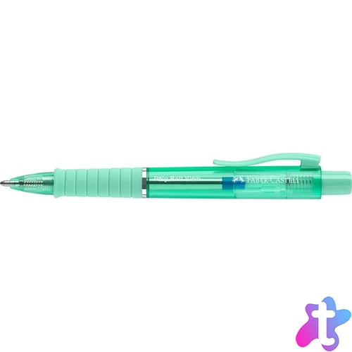 Golyóstoll, 1 mm, XB, nyomógombos, mentazöld testszín, FABER-CASTELL "Poly Ball View Aurora", kék