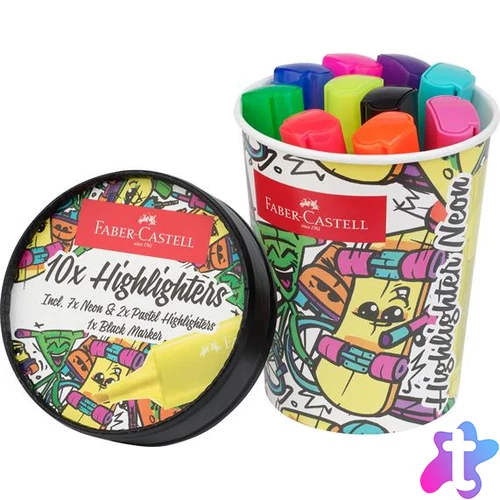 Szövegkiemelő, 1-5 mm, FABER-CASTELL "Textliner 46", 10 különböző szín