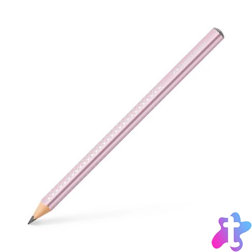 Grafitceruza, B, háromszögletű, FABER-CASTELL "Sparkle Jumbo",  metál rózsaszín