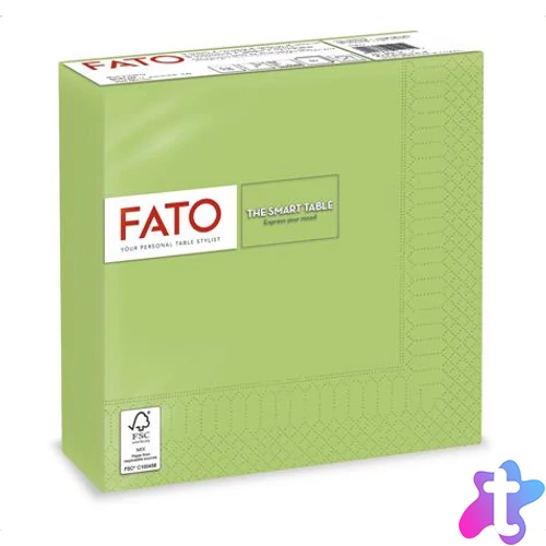 Szalvéta, 1/4 hajtogatott, 33x33 cm, FATO "Smart Table", zöldalma