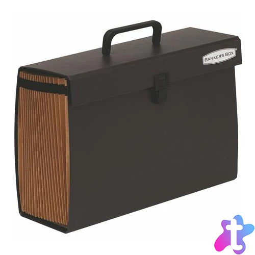 Harmonikatáska, karton, 19 rekeszes, FELLOWES "Bankers Box Handifile", fekete