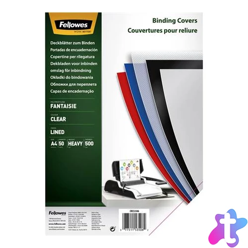 Hátlap, A4, 500 mikron, FELLOWES "Fantaisie", átlátszó