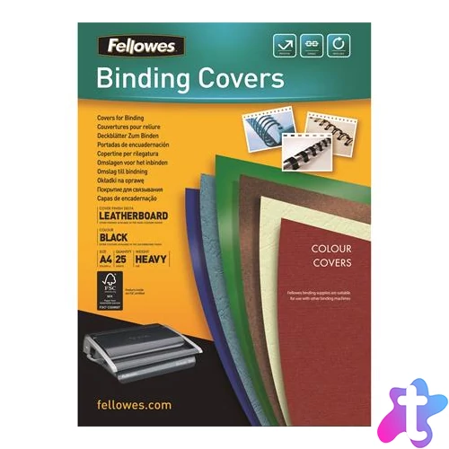 Hátlap, A4, 250 g, matt, FELLOWES "Delta", fekete, 25 db