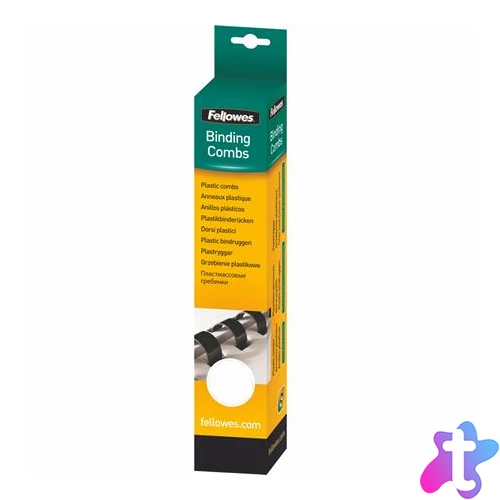 Spirál, műanyag, 6 mm, 10-20 lap, FELLOWES, 25 db, fehér