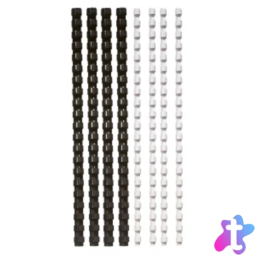 Spirál, műanyag, 6 mm, 10-20 lap, FELLOWES, 25 db, fekete