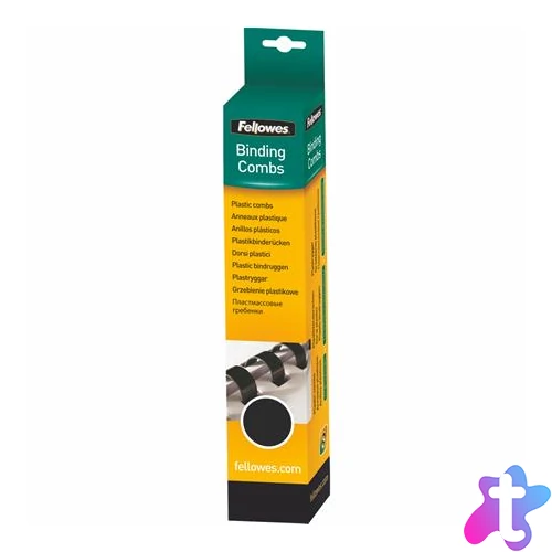 Spirál, műanyag, 12 mm, 56-80 lap, FELLOWES, 25 db, fekete