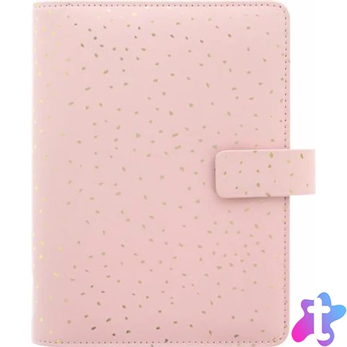 Kalendárium, gyűrűs, betétlapokkal, pocket méret, FILOFAX, "Confetti", rózsakvarc