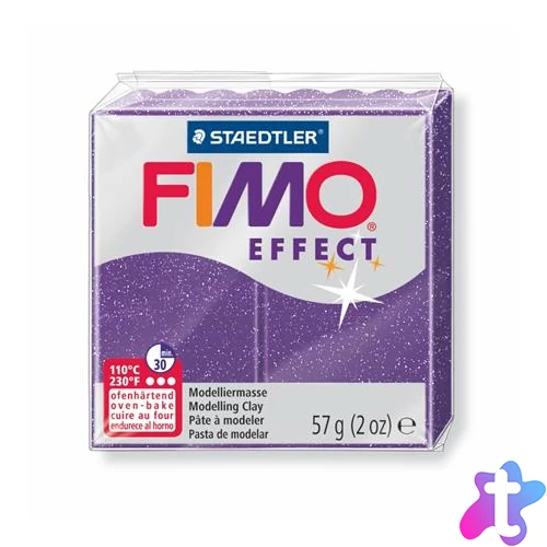 Gyurma, 57 g, égethető, FIMO "Effect", metál lila