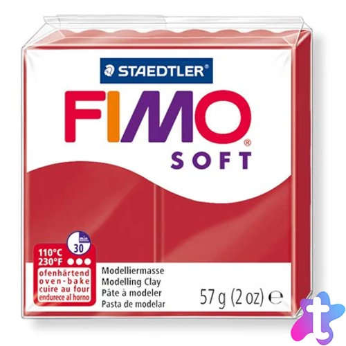 Gyurma, 57 g, égethető, FIMO "Soft", karácsonyi piros