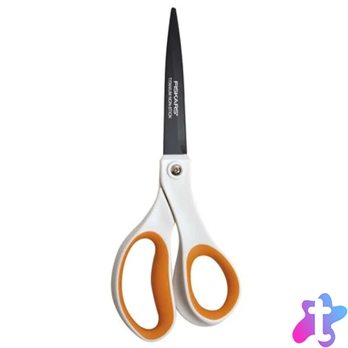 Olló, általános, tapadásmentes, 20 cm, FISKARS "Non-Stick", fehér