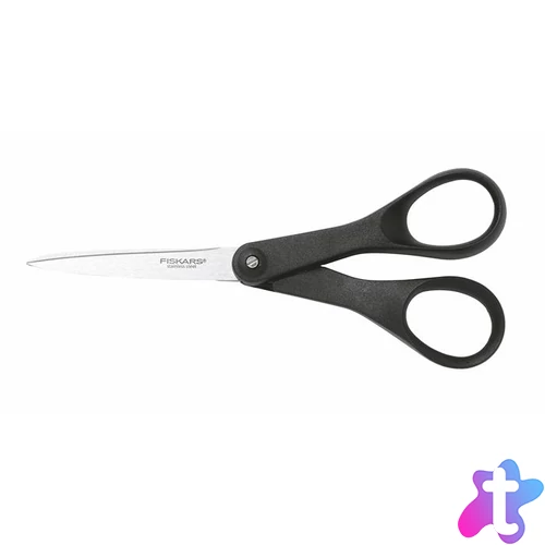 Olló, papírvágó, 18 cm, FISKARS "Essential", fekete