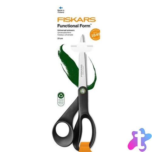 Olló, általános, 21 cm, FISKARS "Functional Form Renew", fekete