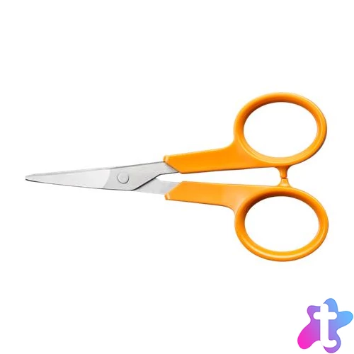 Olló, körömvágó, 10 cm, hajlított, FISKARS "Classic", narancssárga