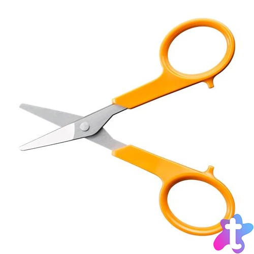 Olló, körömvágó, 10 cm, egyenes, FISKARS "Classic", narancssárga