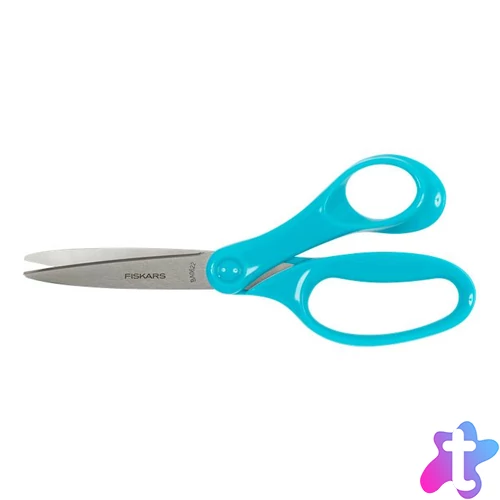 Olló, iskolai, 18 cm, FISKARS,  türkizkék