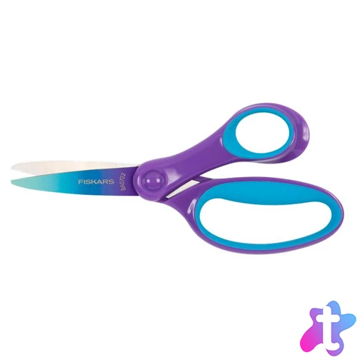 Olló, iskolai, 15 cm, FISKARS, ombré lila