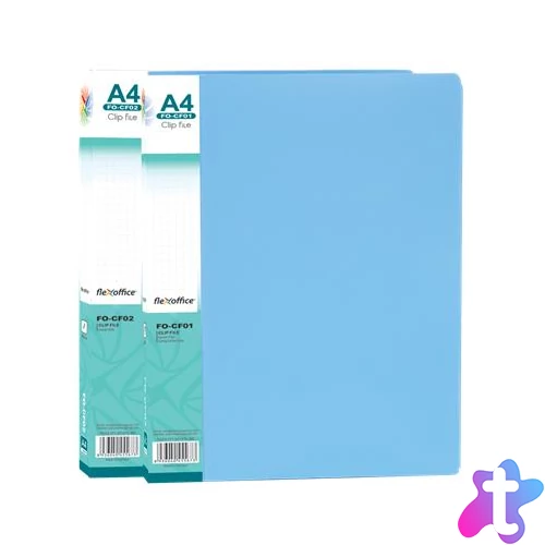 Villámzáras mappa, PP, A4, FLEXOFFICE "FO-CF02", kék