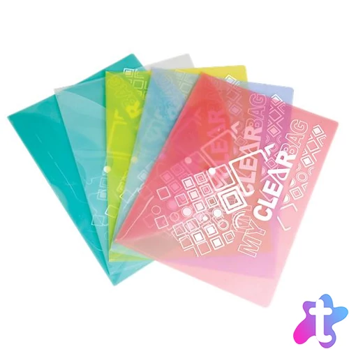 Irattartó tasak, A4, PP, patentos, 180 mikron, FLEXOFFICE "FO-CBF05", vegyes színek