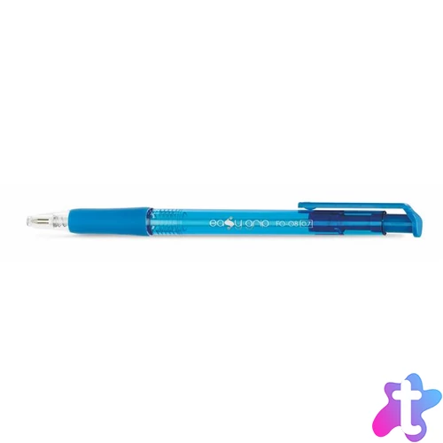 Golyóstoll, 0,4 mm, nyomógombos, FLEXOFFICE "EasyGrip", kék