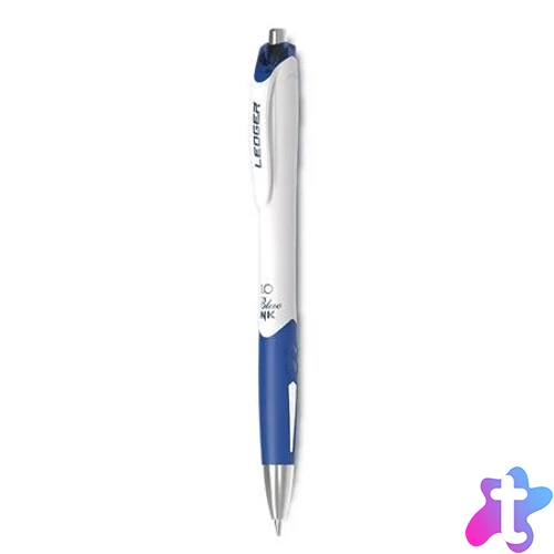 Golyóstoll, 0,5 mm, nyomógombos, FLEXOFFICE "Ledger", kék
