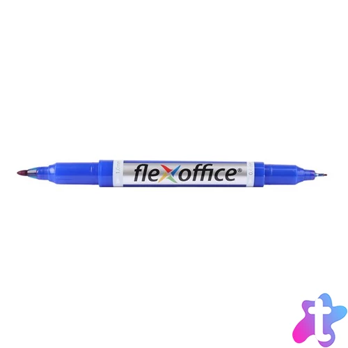 Alkoholos marker, 0,4/1,0 mm, kúpos, kétvégű, FLEXOFFICE "PM01", kék