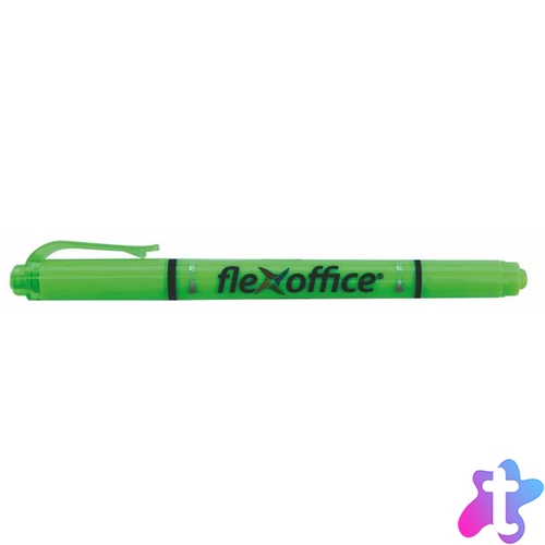 Szövegkiemelő, 1,0/4,0 mm, kétvégű, FLEXOFFICE "HL01", zöld