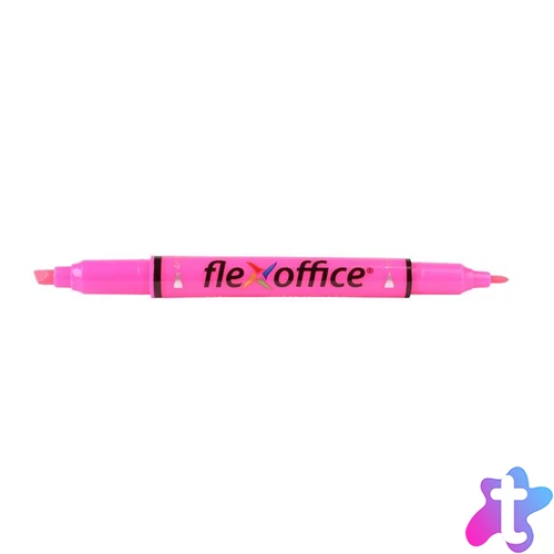 Szövegkiemelő, 1,0/4,0 mm, kétvégű, FLEXOFFICE "HL01", rózsaszín