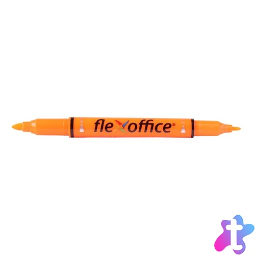 Szövegkiemelő, 1,0/4,0 mm, kétvégű, FLEXOFFICE "HL01", narancs