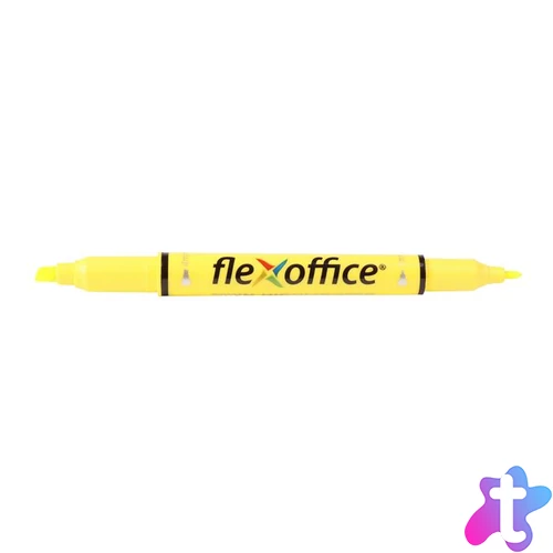 Szövegkiemelő, 1,0/4,0 mm, kétvégű, FLEXOFFICE "HL01", sárga