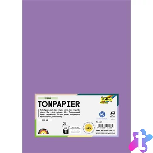 Színes papír, A4, 130 g, 100 lap, FOLIA, sötét orgonalila