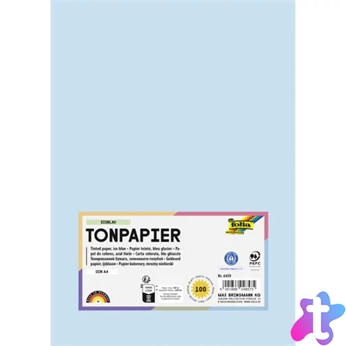 Színes papír, A4, 130 g, 100 lap, FOLIA, jégkék