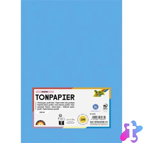 Színes papír, A4, 130 g, 100 lap, FOLIA, tengerkék