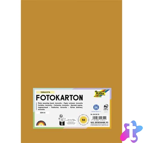 Dekorkarton, 2 oldalas, A4, 300 g, 50 lap, FOLIA, terrakotta