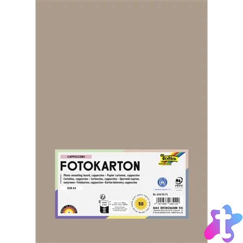 Dekorkarton, 2 oldalas, A4, 300 g, 50 lap, FOLIA, cappuccino