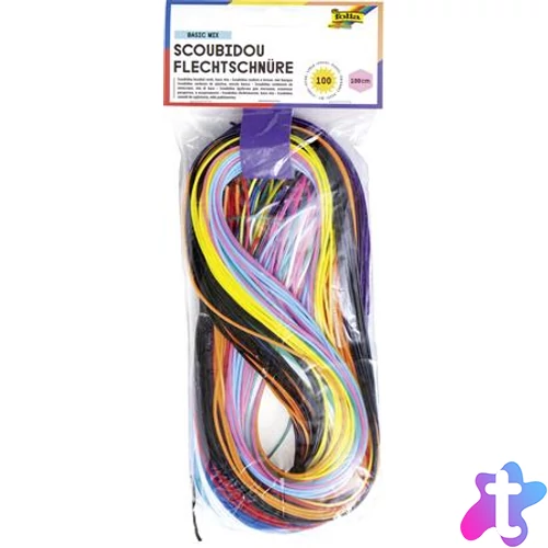 Kreatív fonal, 100 cm, 100 db, FOLIA, „Basic Mix”, vegyes színek