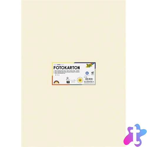 Dekorkarton, 2 oldalas, 50x70 cm, 300 g, 10 lap, FOLIA, bézs
