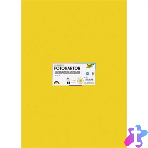 Dekorkarton, 2 oldalas, 50x70 cm, 300 g, 10 lap, FOLIA, aranysárga